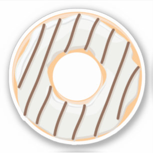 Pegatina Dona de chocolate con crema y sprinkles de caramel