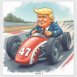 Pegatina Donald Trump, campeón de carreras de autos