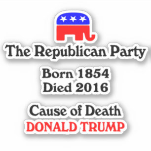 Pegatina Donald Trump: Fiesta Republicano Causa De Muerte S
