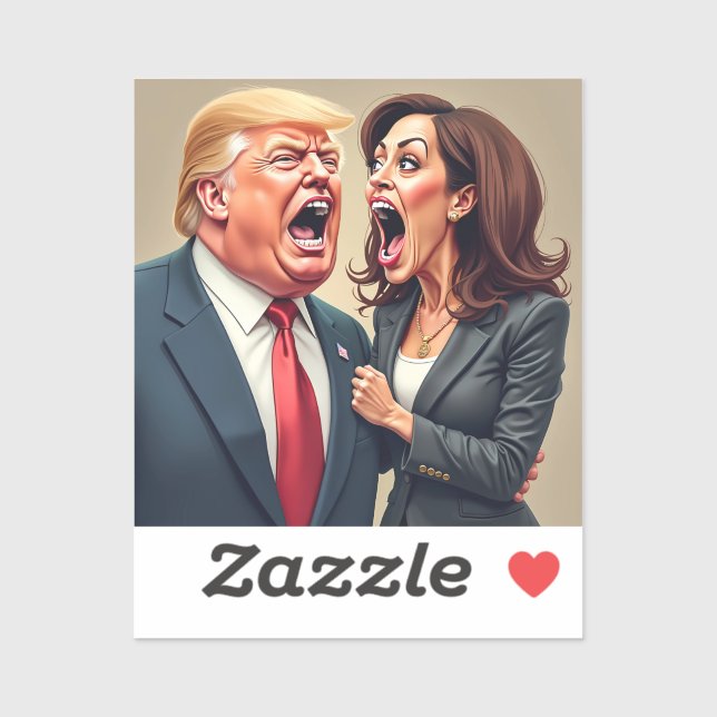 Pegatina Donald Trump Kamala harris (Hoja)