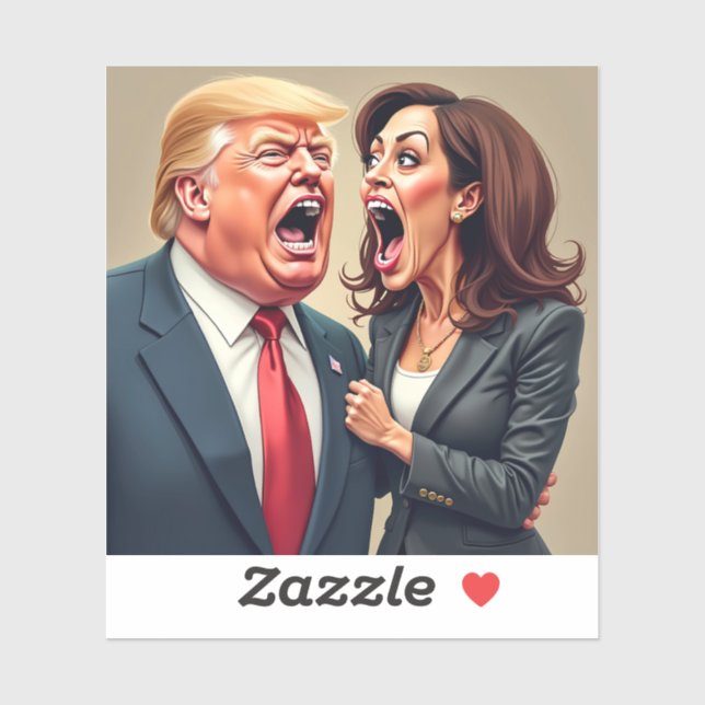 Pegatina Donald Trump Kamala harris (Hoja)