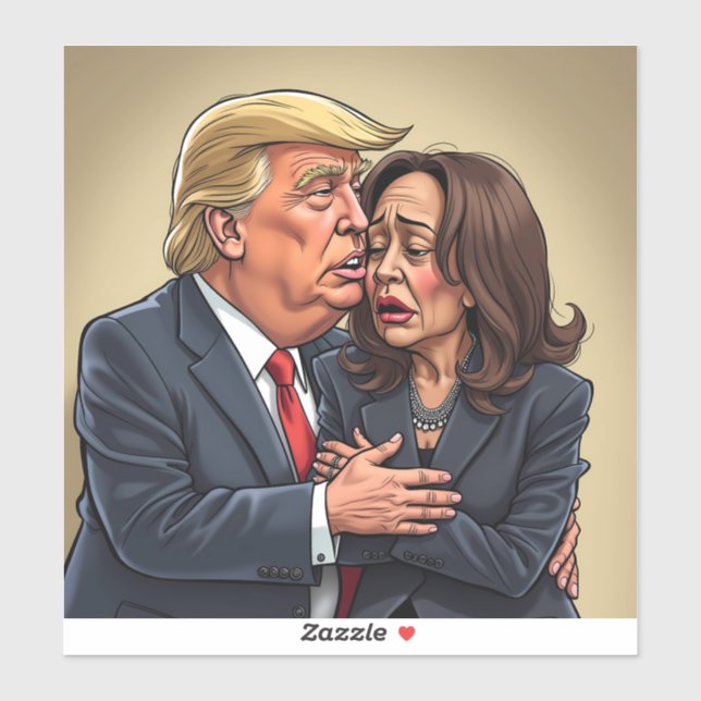 Pegatina Donald Trump Kamala harris (Hoja)