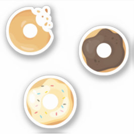 Pegatina Donas crema de chocolate con mordiscos 3x juego