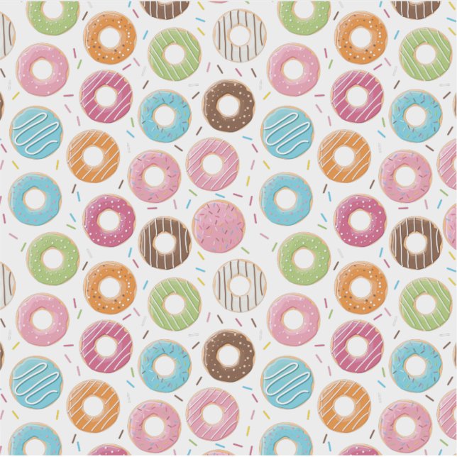 Pegatina Donas rosa azul y mordiscos patrón de chocolate (Anverso)