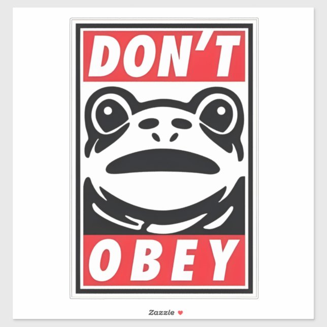 Pegatina Don't Obey Funny Frog Resist No King USA (Hoja)