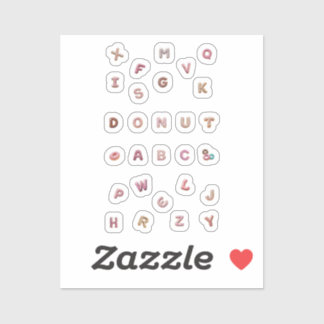 Pegatina Donut-ABC Sticker-Set – Süße Buchstaben – 16 Stück