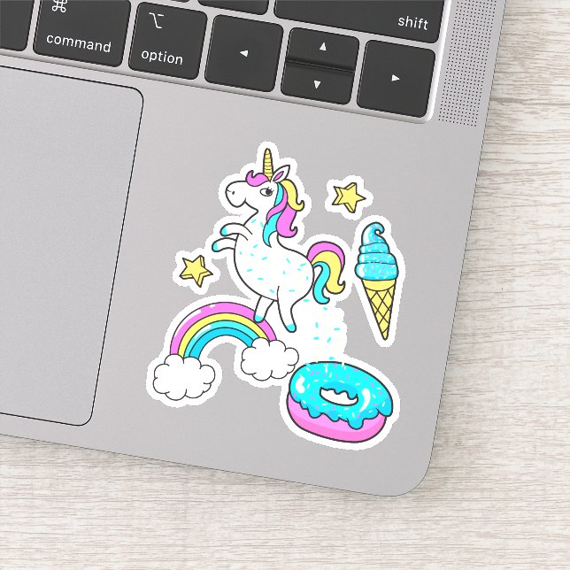 Pegatina Donuts de arcoiris de unicornio (Detalle)