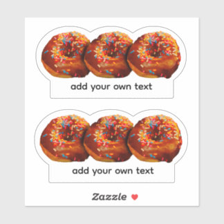 Pegatina Donuts With Sprinkles Add Your Own Text Custom