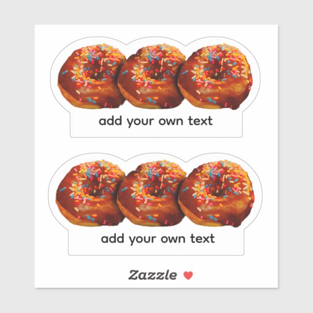 Pegatina Donuts With Sprinkles Add Your Own Text Custom  (Hoja)