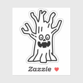 Pegatina Doodle de árbol fantasmal
