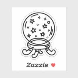 Pegatina Doodle de bola de cristal
