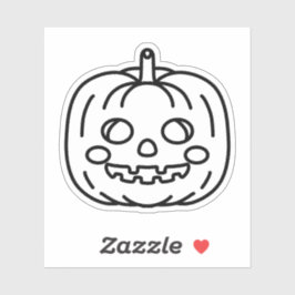 Pegatina Doodle de calabaza de Halloween