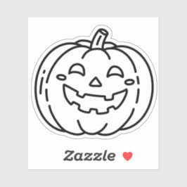 Pegatina Doodle de calabaza Jack o lantern