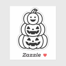 Pegatina Doodle de calabazas apiladas