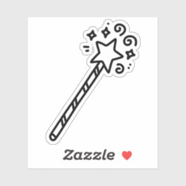Pegatina Doodle de varita mágica