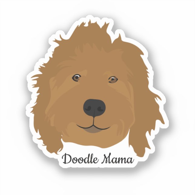 Pegatina Doodle Mama Goldendoodle (Anverso)