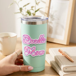 Pegatina Doodle Mom Pink Heart Pop Art Typography Sticker