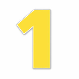 Pegatina dorado y blanco número uno