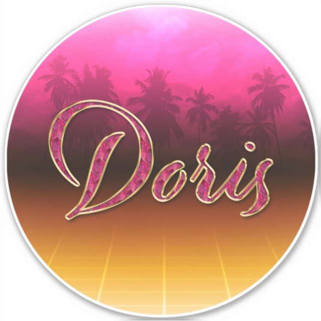 Pegatina Doris Vorname Name golden pink Aufkleber Sticker (Anverso)