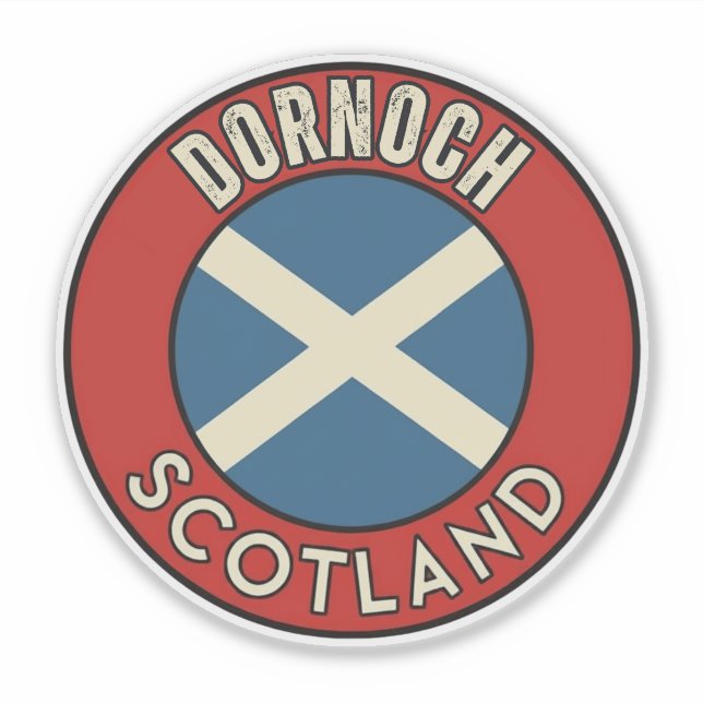 Pegatina Dornoch, Escocia (Anverso)