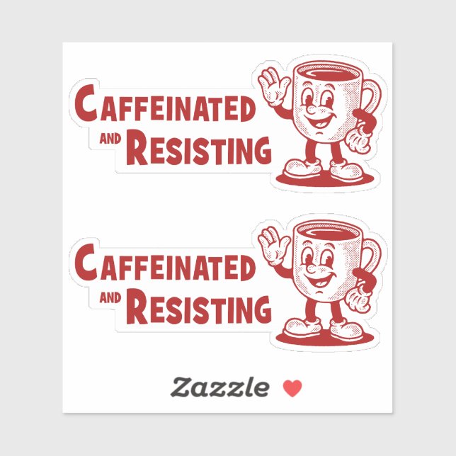 Pegatina ¡DOS! Café con cafeína y resistencia (Hoja)