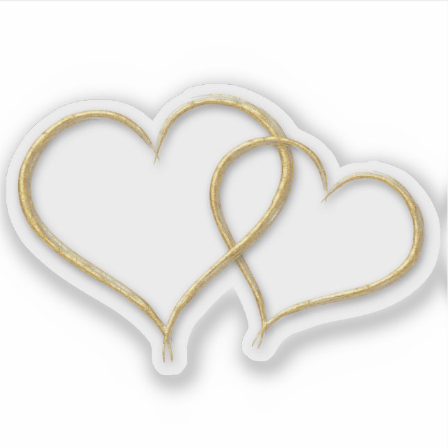 Pegatina Dos corazones dorados (Anverso)