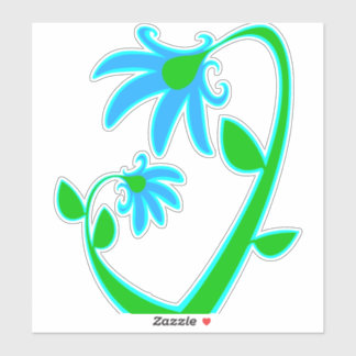 Pegatina Dos flores azules