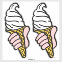 Dos Grandes Cremas De Hielo De Estilo Pop-Art Gráf