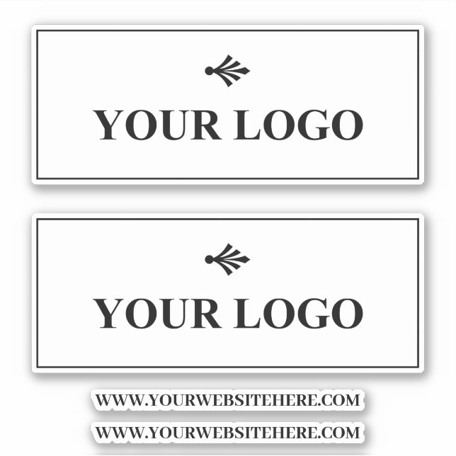 Pegatina Dos logotipos y dos textos para tu negocio (Anverso)