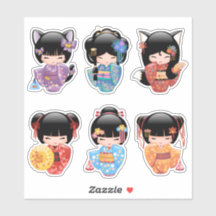 Dos muñecas kokeshi - Chicas japoneses de Kimono G