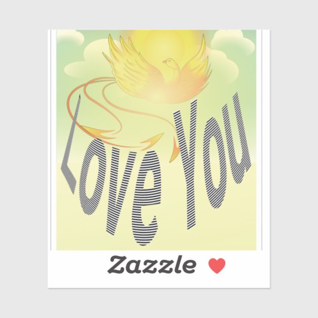 Pegatina Dos Palabras —Te Amas. Sobre el pájaro Fénix Amari (Hoja)