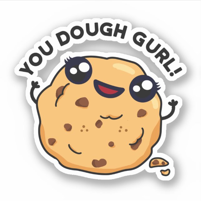 Pegatina Dough Gurl Funny Baking Pun (Anverso)