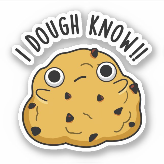 Pegatina Dough Know Funny Baking Pun (Anverso)