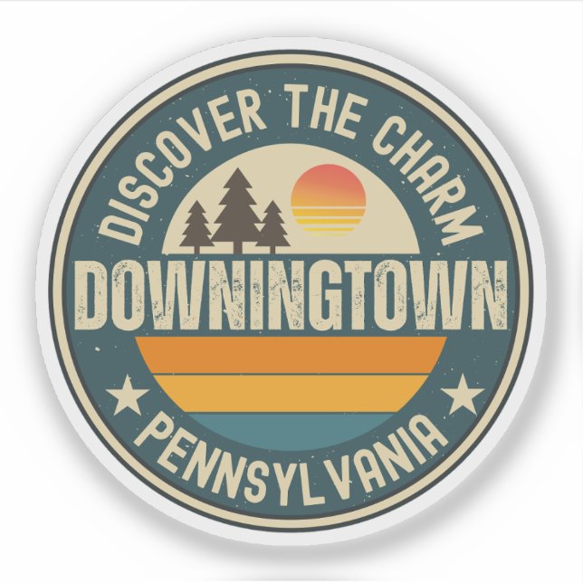 Pegatina Downingtown, Pensilvania (Anverso)