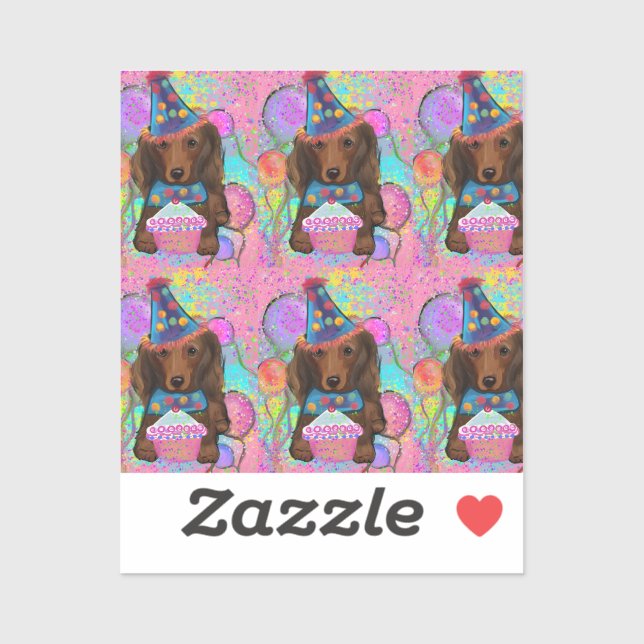 PEGATINA DOXIE ROJO DE PELO LARGO (Hoja)