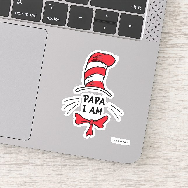 Pegatina Dr. Seuss | Gato en el Gorra - Papá, soy (Detalle)