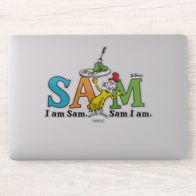 Pegatina Dr. Seuss | I Am Sam. Sam I Am. (Ordenador)