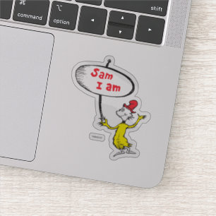 Pegatina Dr. Seuss   Sam-I-Am Holding Sign
