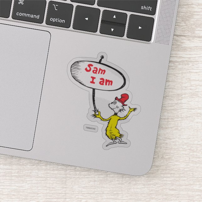 Pegatina Dr. Seuss | Sam-I-Am Holding Sign (Detalle)