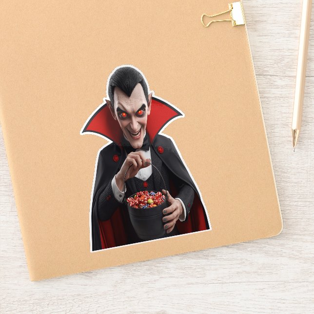 Pegatina Drácula De Vampiro Asombroso (Cuaderno)