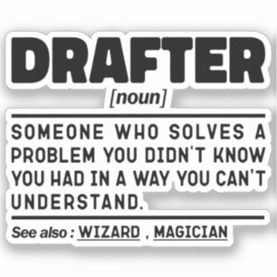 Pegatina Drafter Sustantivo Trabajador Profesional Dibujo D