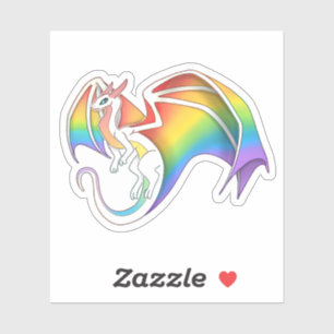 Pegatina Dragón básico del orgullo arcoiris
