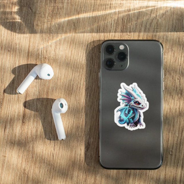 Pegatina Dragón blanco moteado (Subido por el creador)