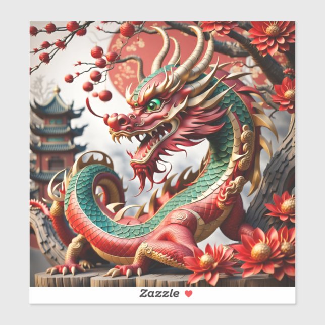 Pegatina Dragón chino de Año Nuevo 2024 VST02 (Hoja)