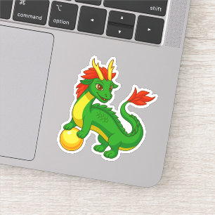 Pegatina Dragón Chino Verde