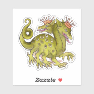 Pegatina Dragón con ojos en su cuerpo Medieval