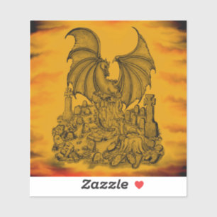 Pegatina Dragón con zombi
