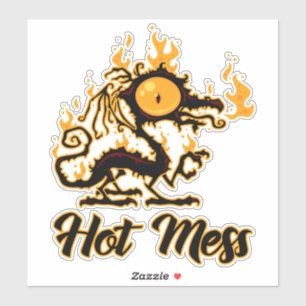 Pegatina Dragón crispado de Hot Mess