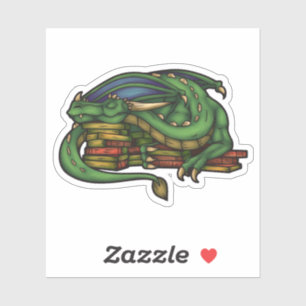 Pegatina Dragón de biblioteca