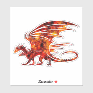 Pegatina Dragón de fuego